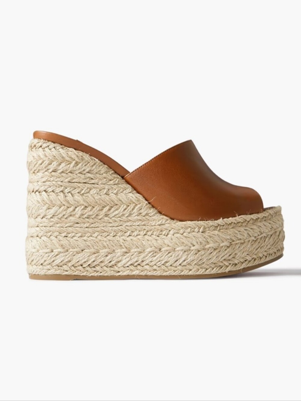 $845 Christian Louboutin Ariella Zeppa Brown Leather Espadrille Wedge EU40 US9.5